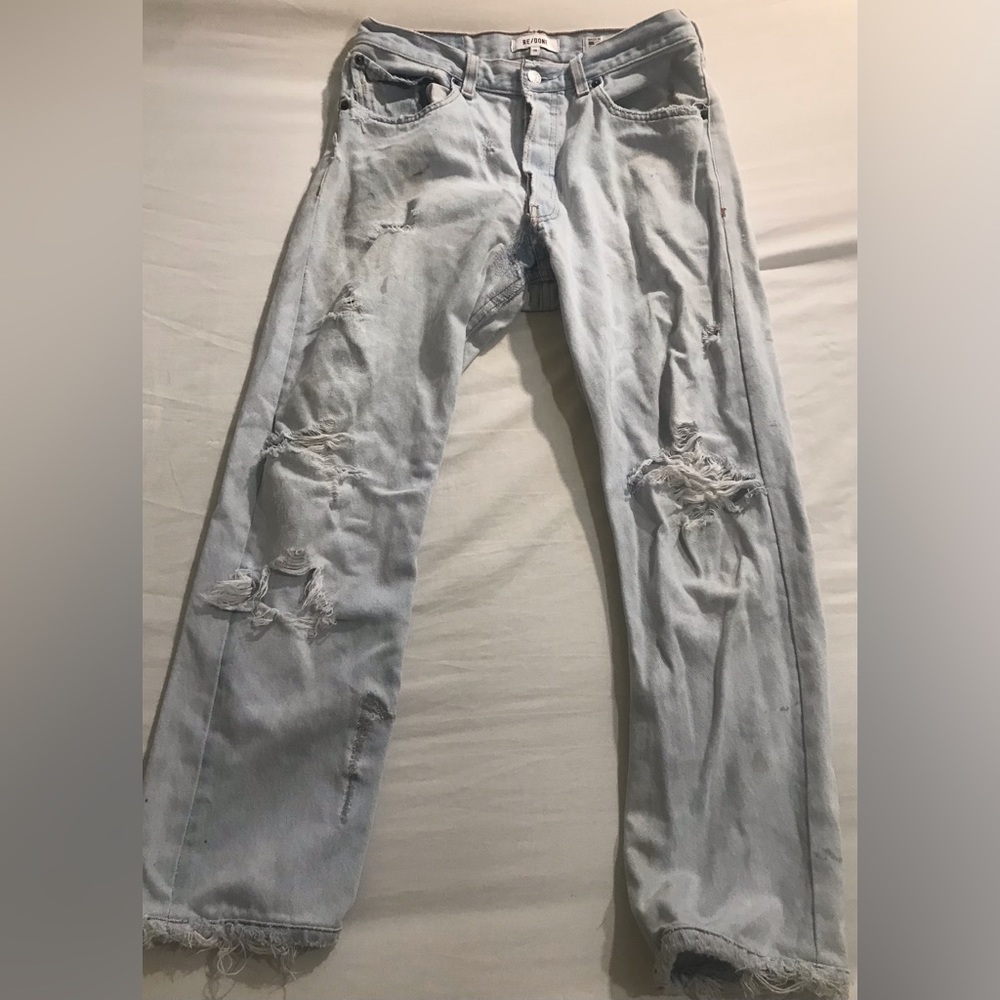Re/Done high rise straight leg size 28
